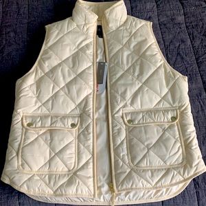 J. Crew, Primaloft Collection, Cream Quilted Vest
